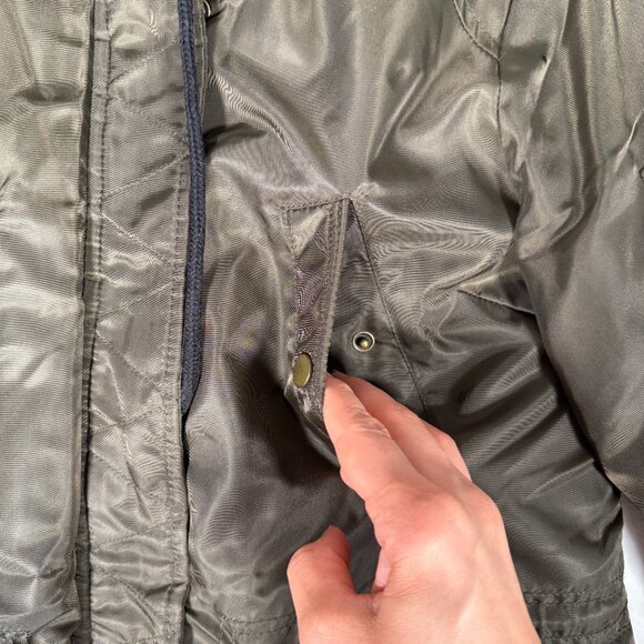 American Rag Cia Parka Jacket Women Size S Olive Green Full Zip Hooded Coat - Picture 7 of 16